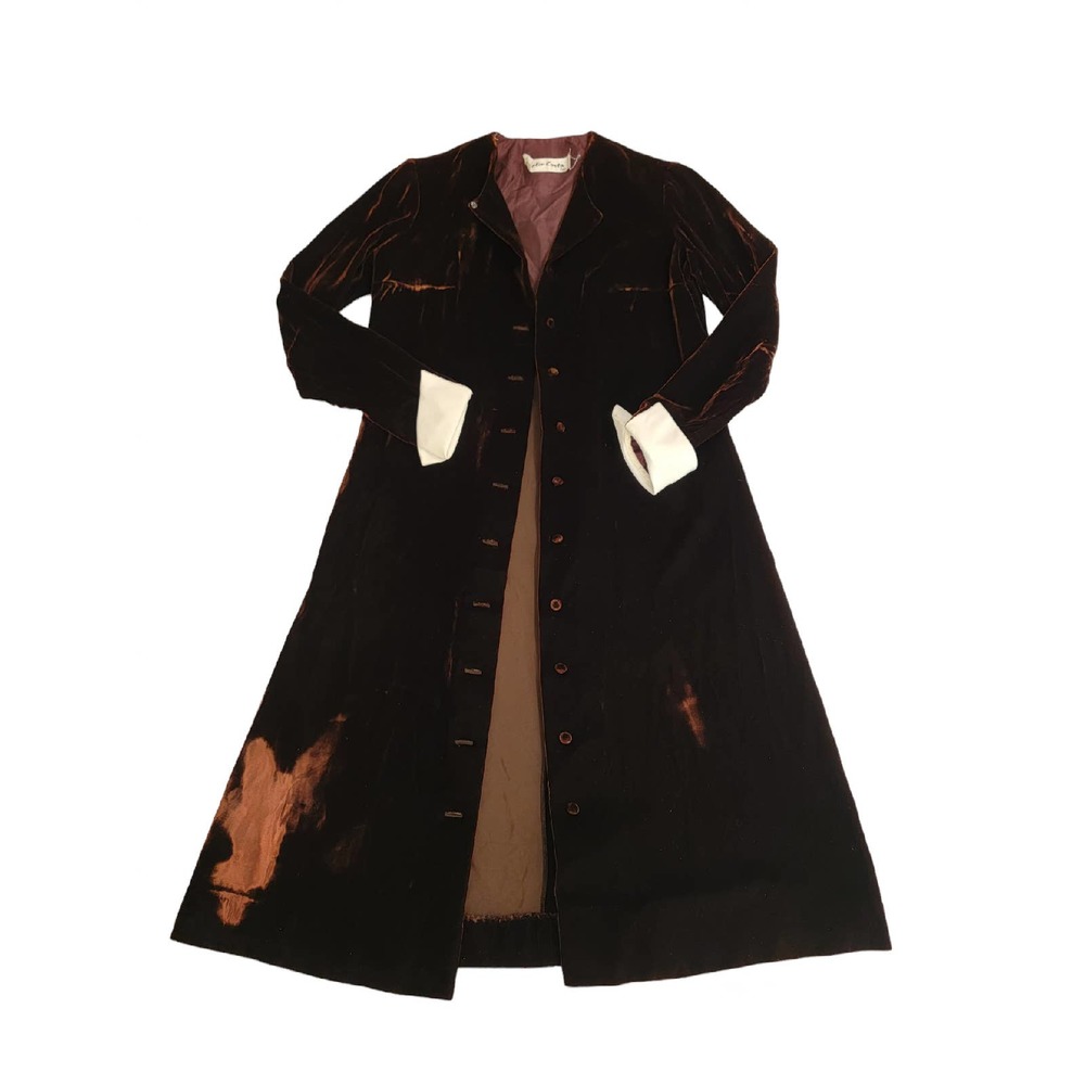Halloween costume long velvet coat with flaw